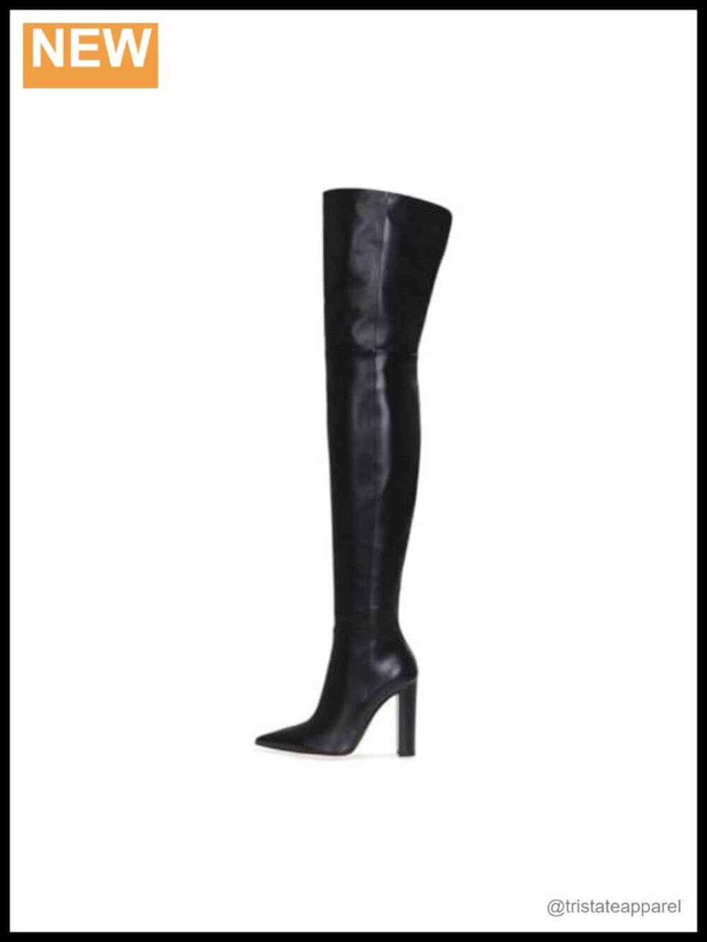 Over the Knee Boots Women Chunky Heel Pointed Toe Side Zip PU Thigh High Block